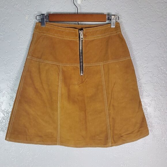 Coach 1941 Lamb Suede Studded Runway Collection A-Line Skirt Women's Size 4 - Picture 5 of 10